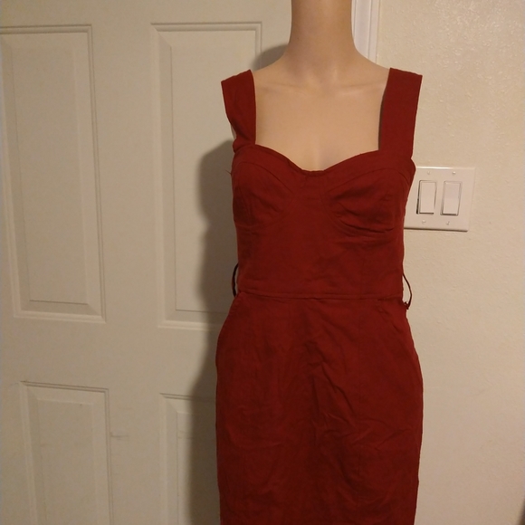 (NWT URBAN OUTFITTERS burgundy dress size 2 xs - Picture 6 of 14